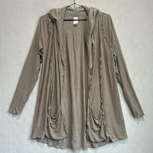 ANGELROX Tan Shimmer Open Knit Cardigan One Size Made in USA Bamboo
